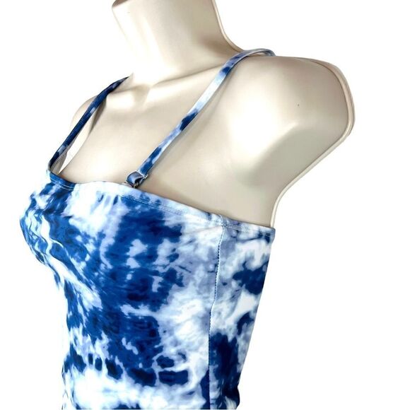 AEROPOSTALE 1 Piece Swimsuit in Blue and White tie dye Women's Small - Picture 2 of 10